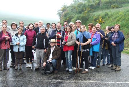 Les adhérents de l'AEC après la visite de Montségur, mars 2012.